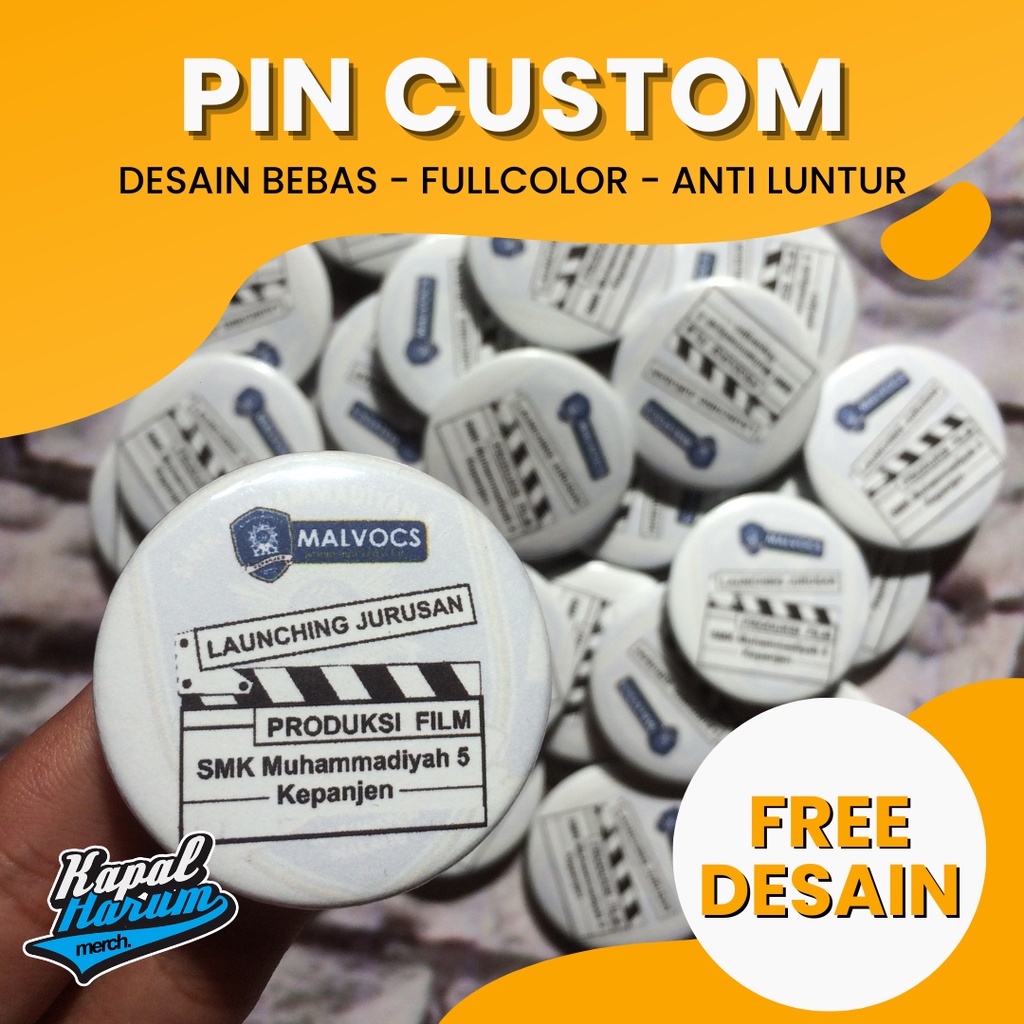 Jual KAPALHARUM Pin Peniti / Pin Bros / Pin Custom / Pin 58mm / Pin ...