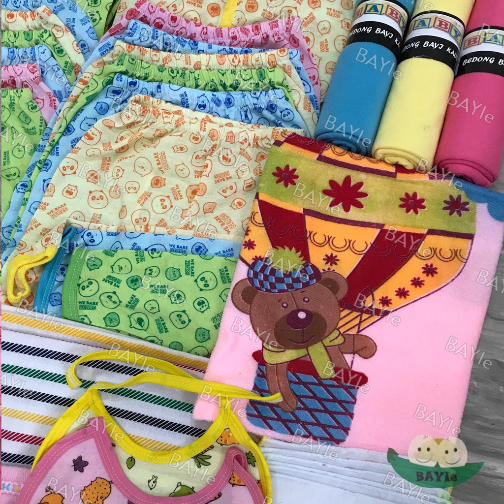 BAYIe - Paket Hemat Perlengkapan Baju Bayi Baru Lahir (New Born) Ekonomis dan Hemat PAKET WARNA BEAR 6