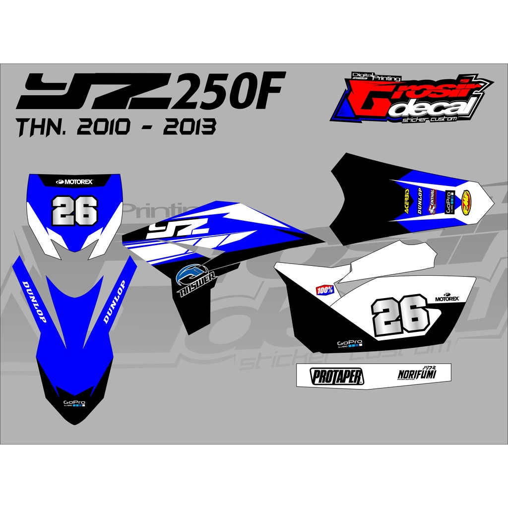 Decal sticker YZ 250F Lama Dekal stiker YZ 250F Old 2010-2013