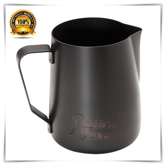 Milk Jug 350 Ml Dan 400 Ml  Black Doff Coating Powder/stainless Steel Coffee Kopi Susu Cangkir