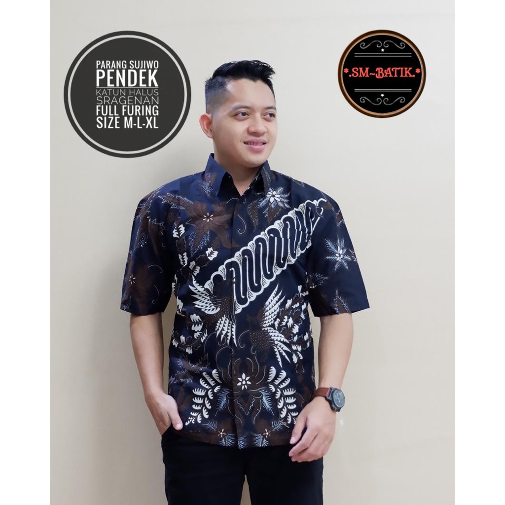 PARANG SUJIWO SM BATIKSOLOAMANAH KEMEJA BAJU BATIK PRIA SOLO LENGAN PENDEK PANJANG LAPIS FURING ATASAN BATIK PREMIUM MODERN KATUN HALUS PERMANA MERAH ASWANGGA 6 PARANG DIRGA GODONG BIRU DADU CAKRAWALA PEKSI BAMBU GUNARDO 2 NIRWANA 2 TRUNTUM PEKSI UNGU