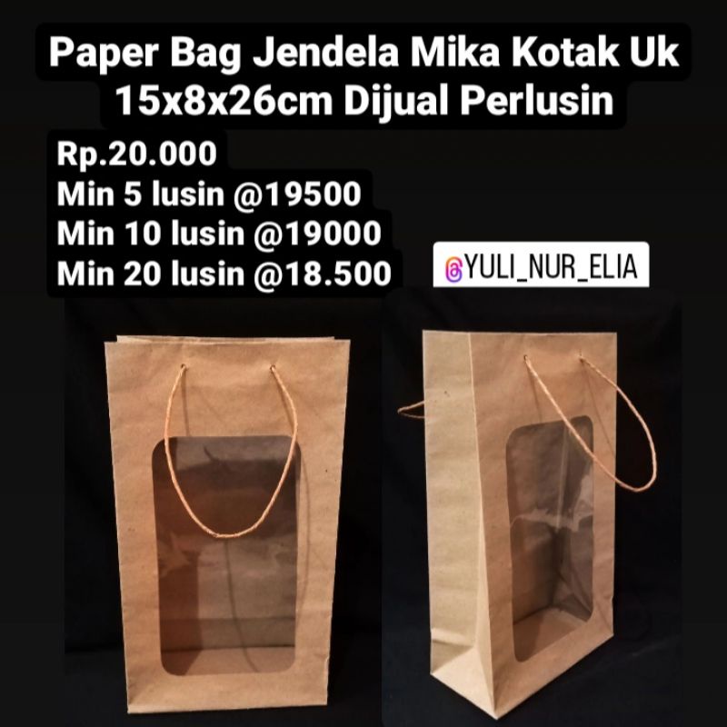 

Paper Bag Jendela Mika Kotak Uk 15x8x26cm Dijual Perlusin