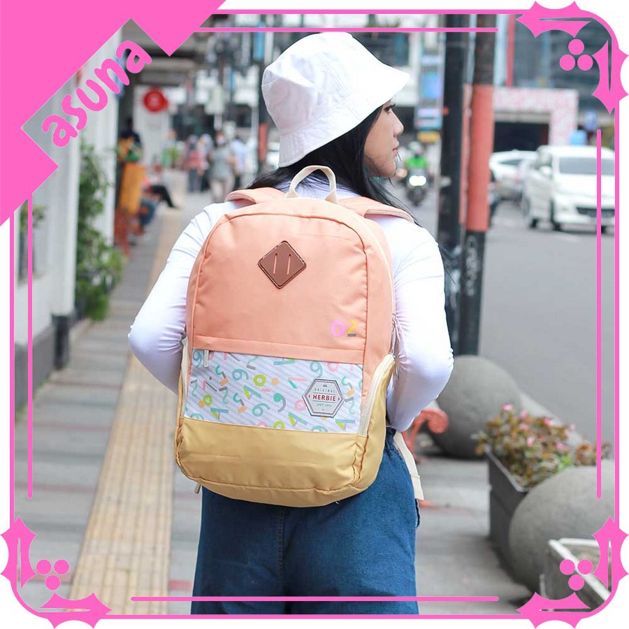 Tas Backpack Wanita HERBIE ASN 182 Free Raincover Tas HERBIE ORIGINAL