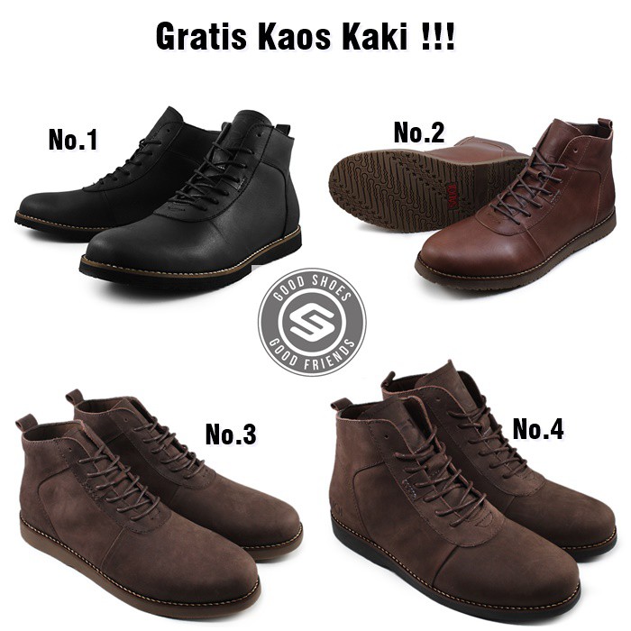 Boots Kulit Asli Sepatu Pria Sauqi Asli Boots Work Genuin Leathers High Quality