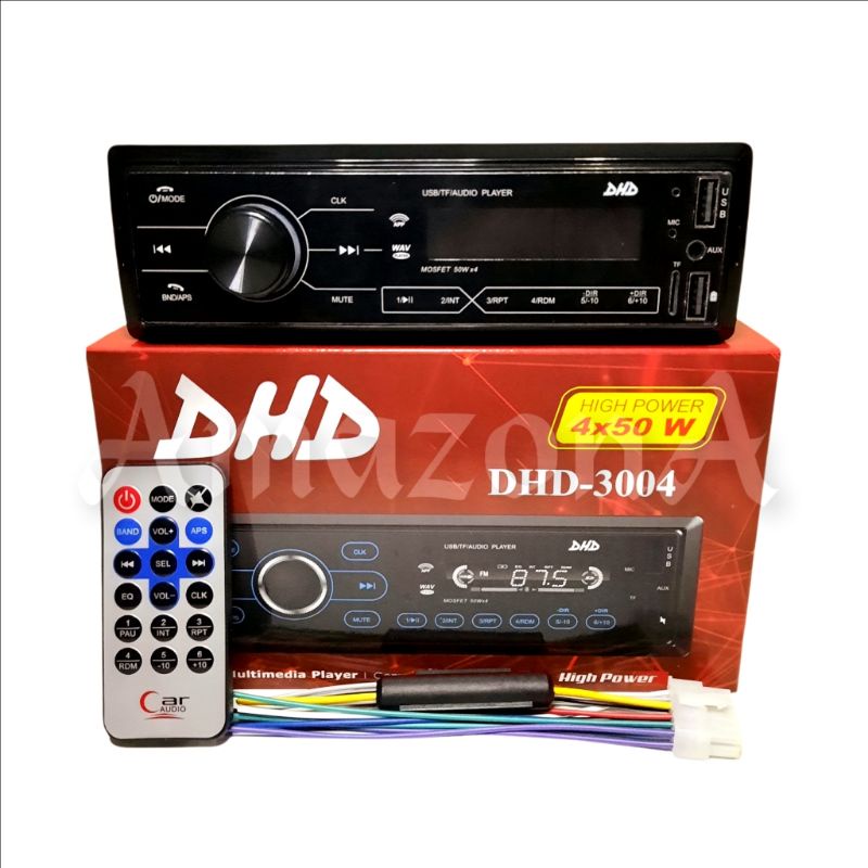 Head Unit Single Din Mp3 Bluetooth Tape Mobil DHD-3004 A/B