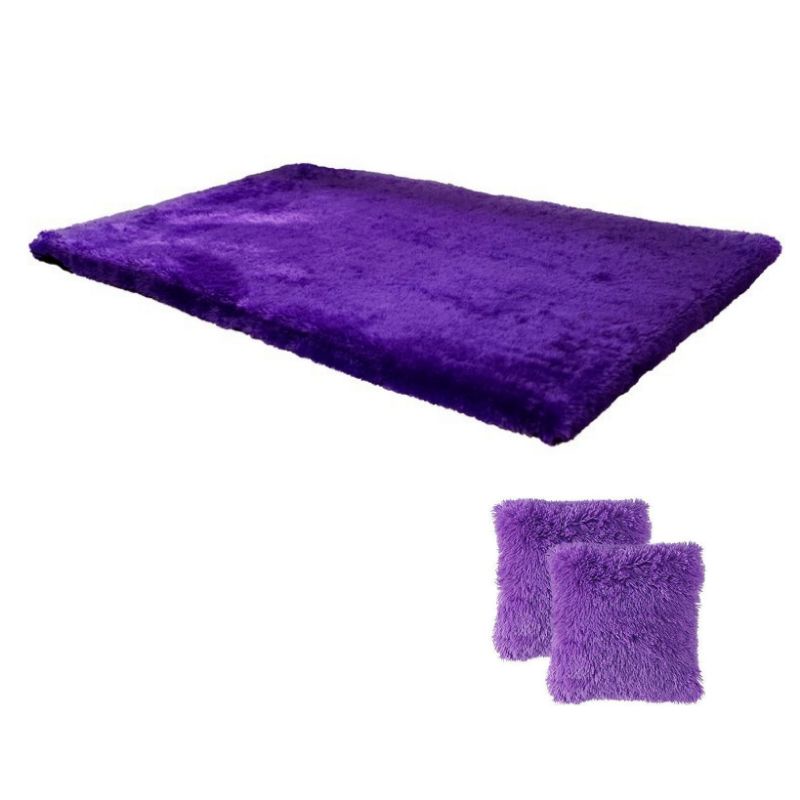 karpet bulu lembut ungu,free bantal bulu