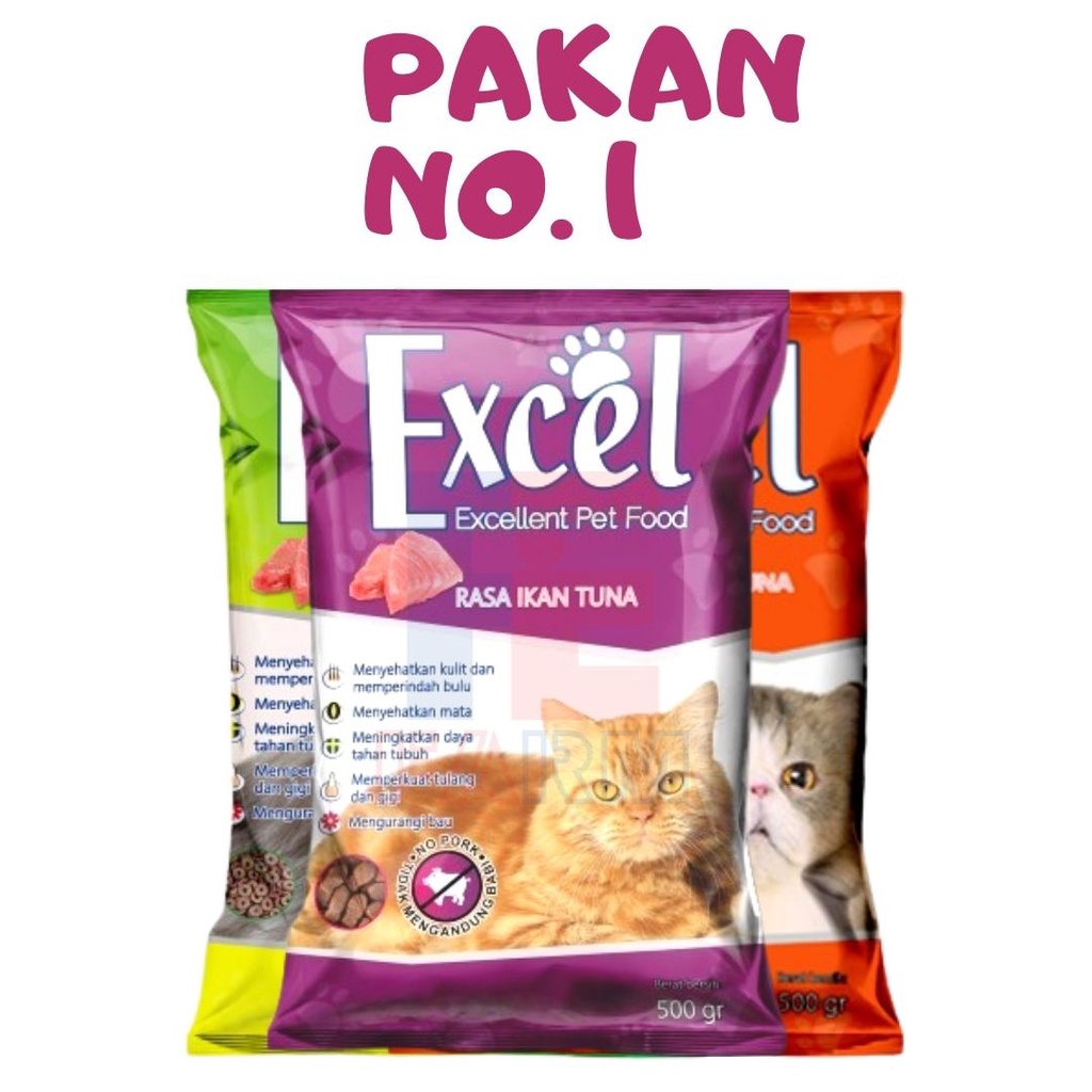 Makanan Kucing Excel Rasa Tuna Bentuk Ikan dan Donut Fresh Pack Freshpack FEZONE