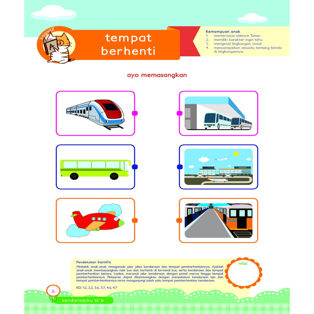 Materi Pembelajaran Tk B Semester 1