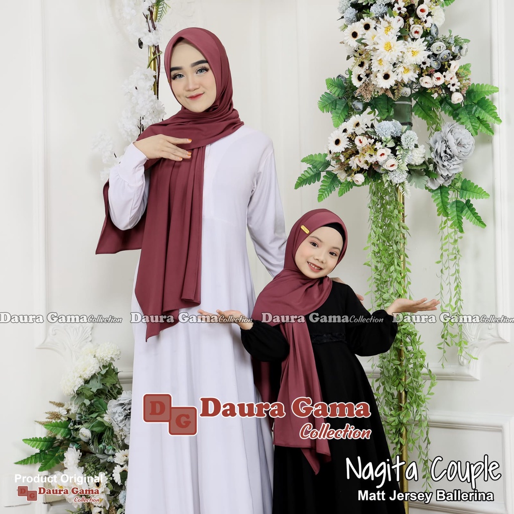 ( GROSIR ) NAGITA COUPLE DAURAGAMA / JILBAB COUPLE IBU ANAK / JILBAB JERSEY