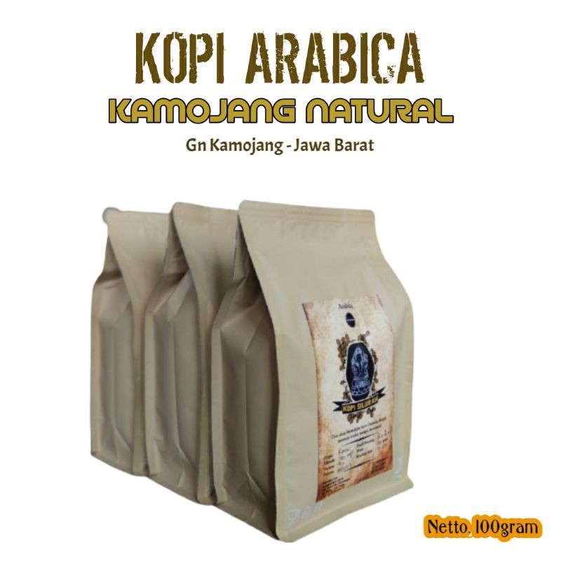 

Kopi Arabica Kamojang Natural 100 gr Bubuk/Biji Utuh Arabika Premium Kemasan Standing Pouch