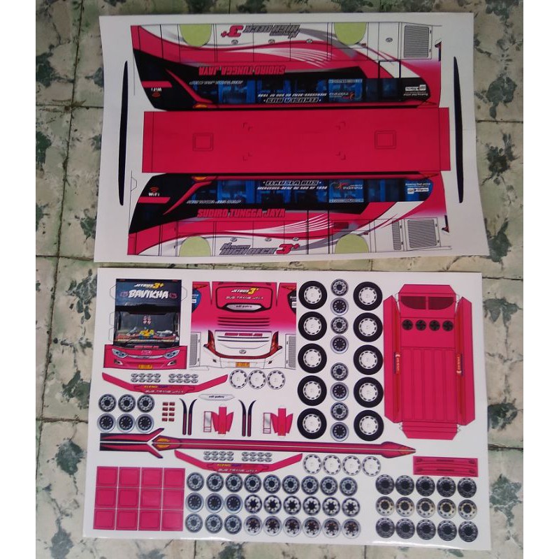 Lembaran Papercraft Bus STJ Bavikha Skala 1:35