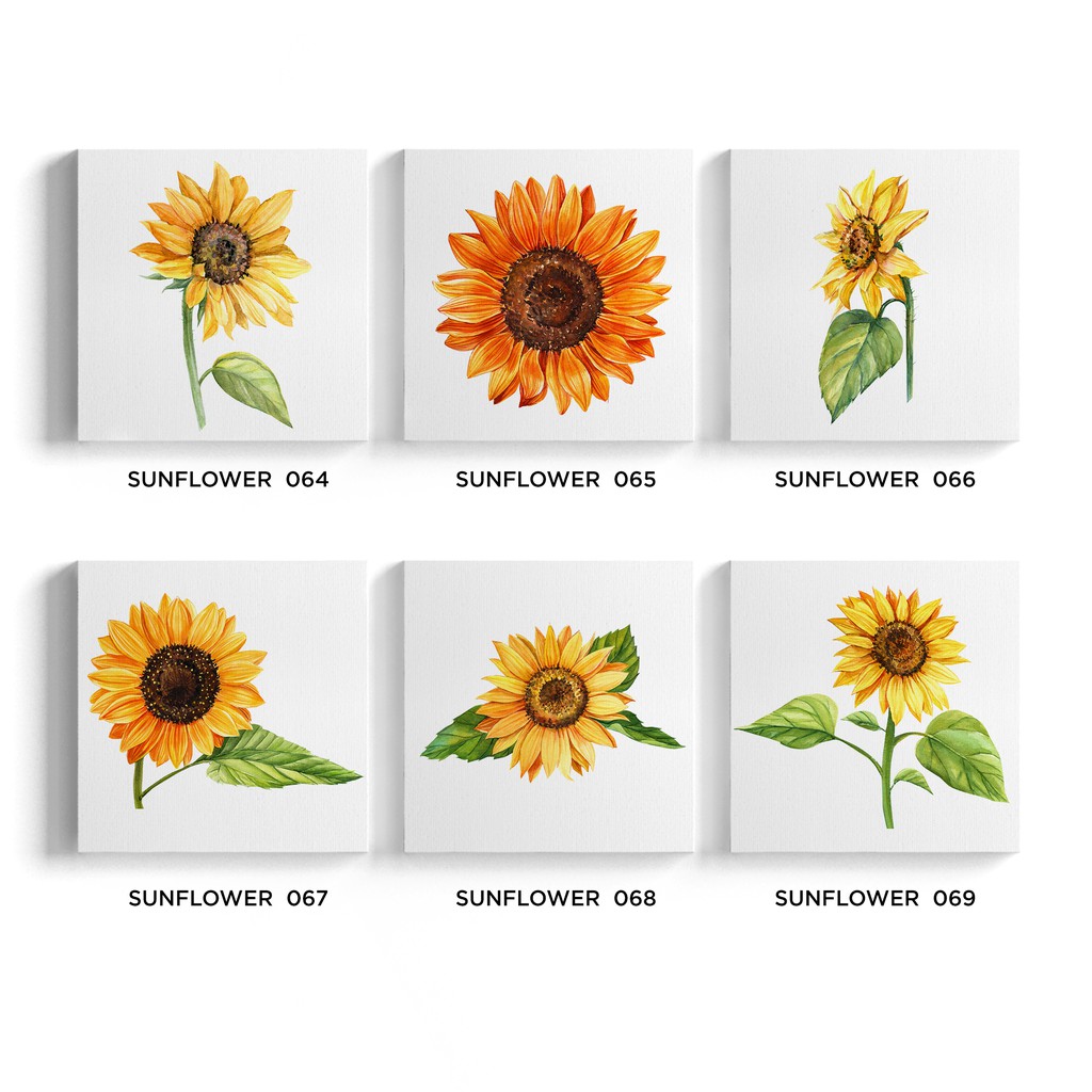 Lukisan Dekorasi Sunflower Poster Kanvas Hiasan Dinding Bunga Matahari 27x27cm Shopee Indonesia