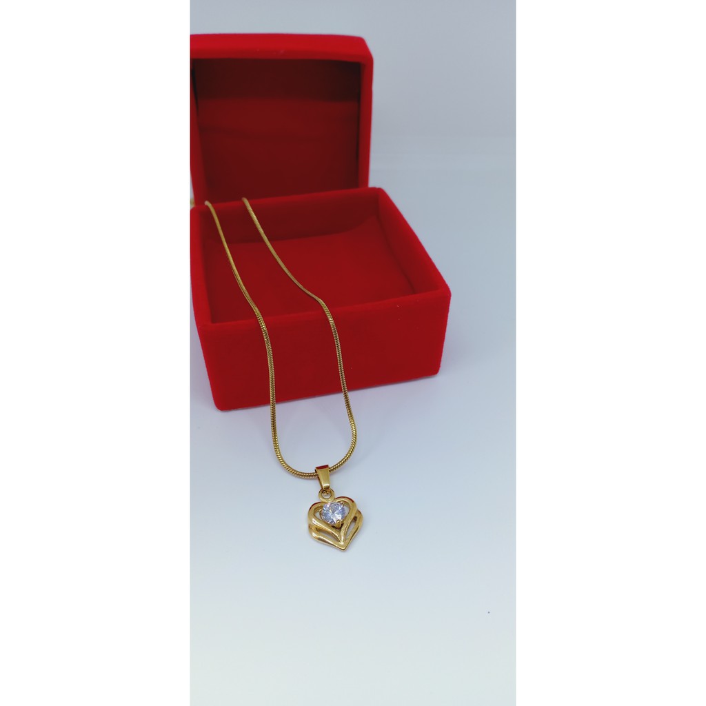 liontin kalung love mata satu titanium