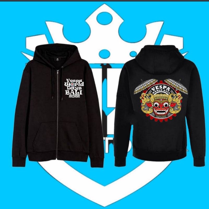 Jaket Hoodie Zipper Vespa World Days 2022//Jaket VWD//Jaket Vespa Club Indonesia