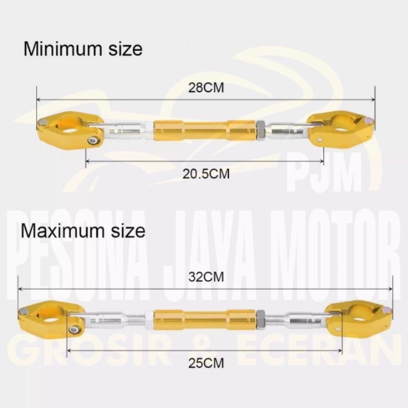 Stabilizer Stang Cnc Palang Stang Full Stelan Universal Buat Semua Stang Motor