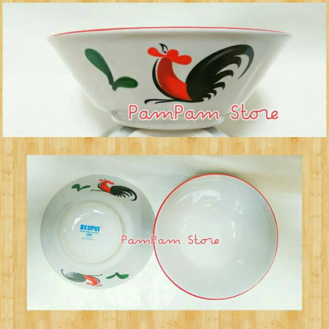 MANGKOK BAKSO AYAM JAGO KEKINIAN 16 CM 1/2 LUSIN