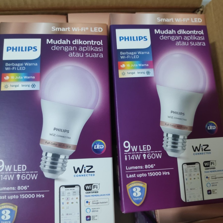 PHILIPS LED Bulb 9 Watt Lampu smart wifi TUNABLE/16 JUTA COLOR