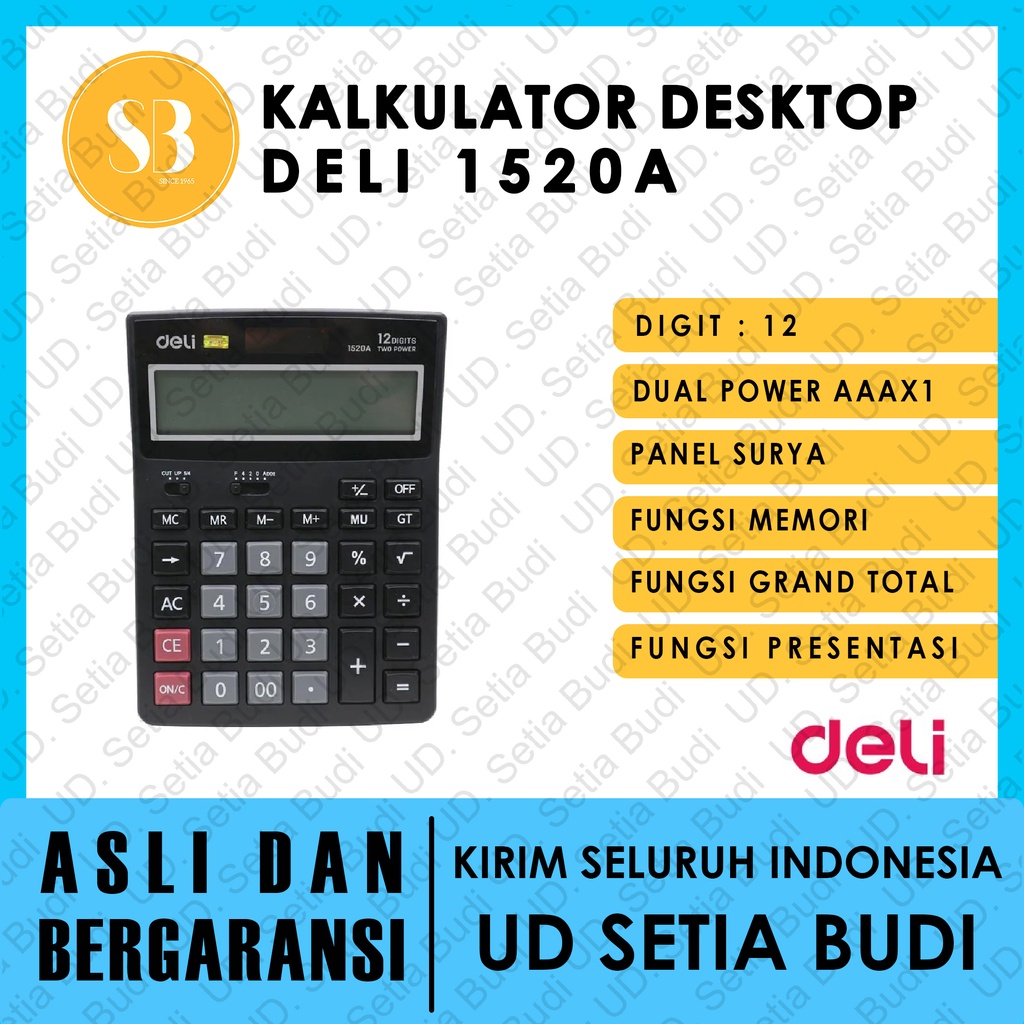

Kalkulator Desktop Deli 1520A asli dan bergaransi