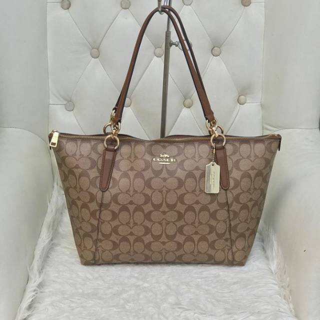 Tas Preloved Coach Ava Tote Sign Saddle