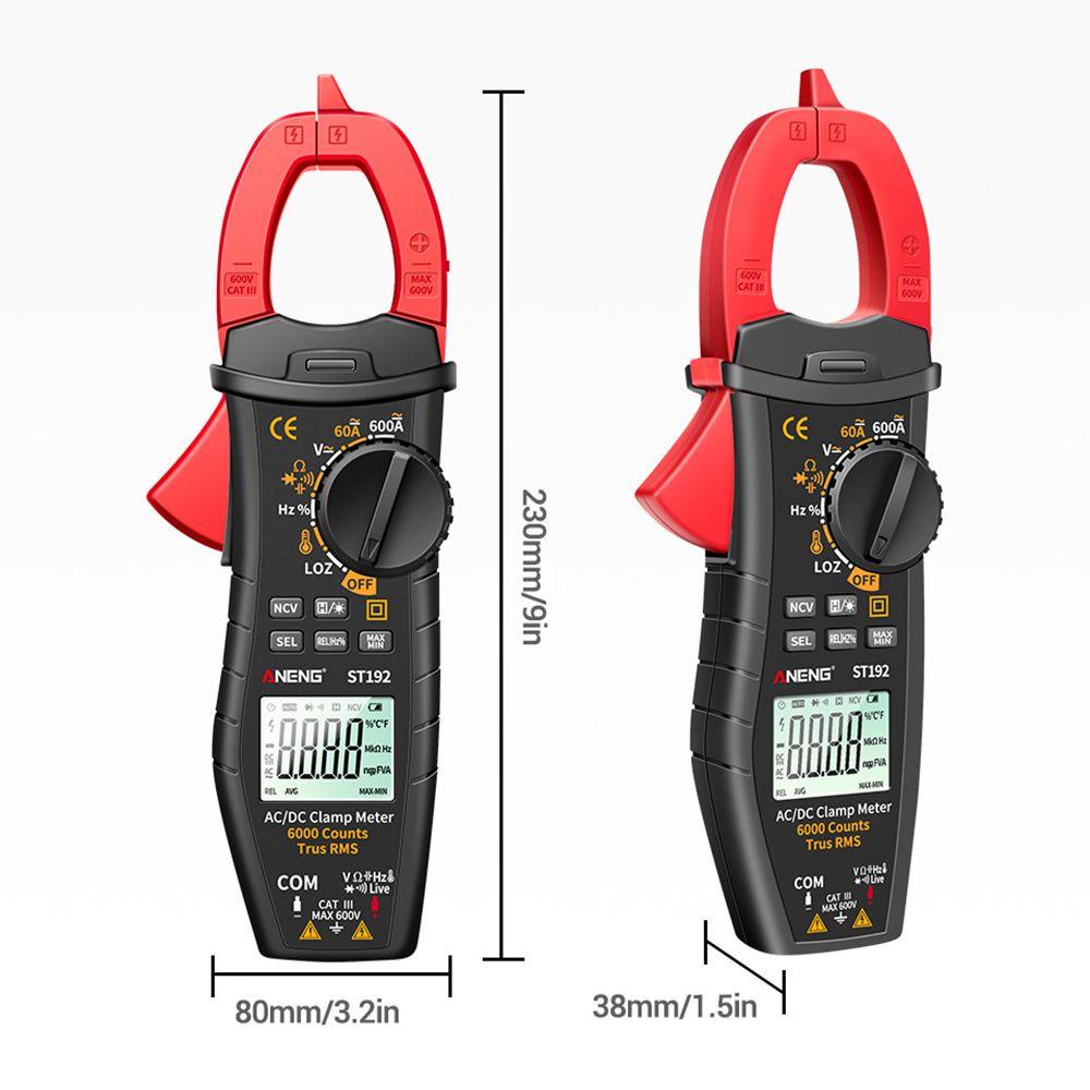 Solighter Digital Clamp Meter Kapasitansi Presisi Tinggi NCV Ohm Hz Transistor 60A/600A Tester Penjepit Arus AC/DC