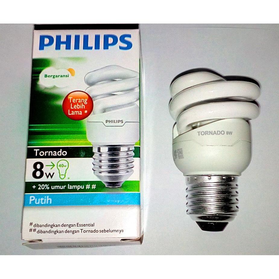 Philips Tornado 8 Watt - CDL/ Putih - E27 | Shopee Indonesia