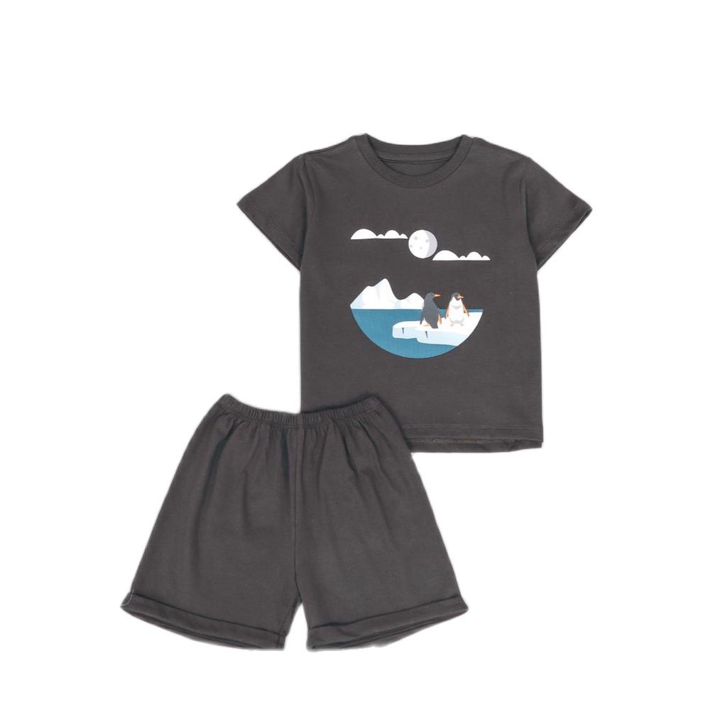 ZASKIYA - Setelan Anak Graphic Tee Set Basic Tee Hotpants / Setelan Anak Katun 1-3 Thn