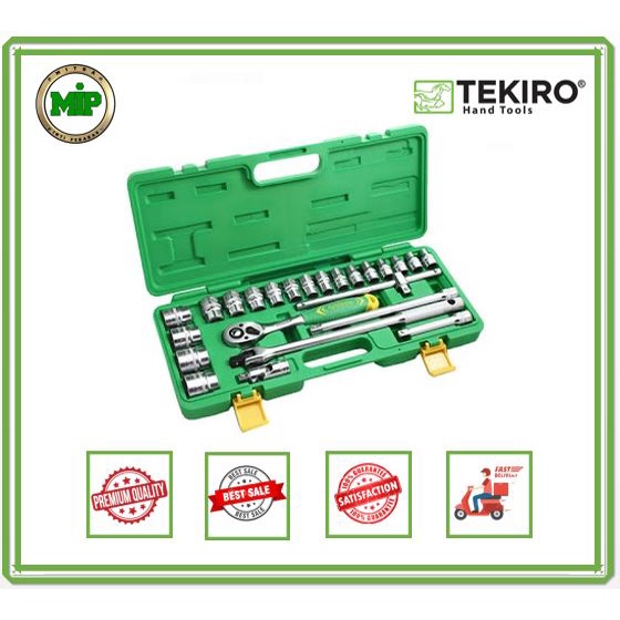 Tekiro Kunci Sok Set 24 Pcs 8-32 mm box Plastik - 12 pt / Kunci Shock komplit