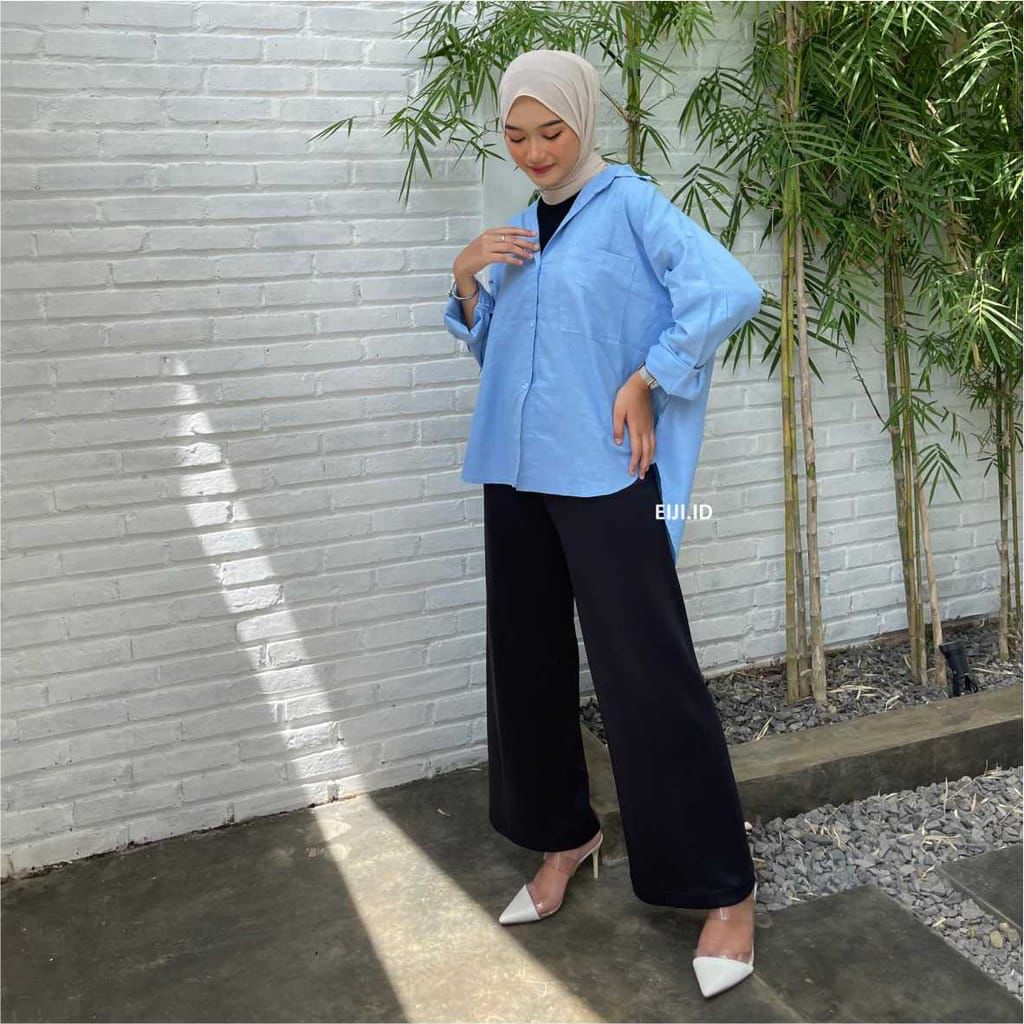 Kemeja Oversize Linen Wanita