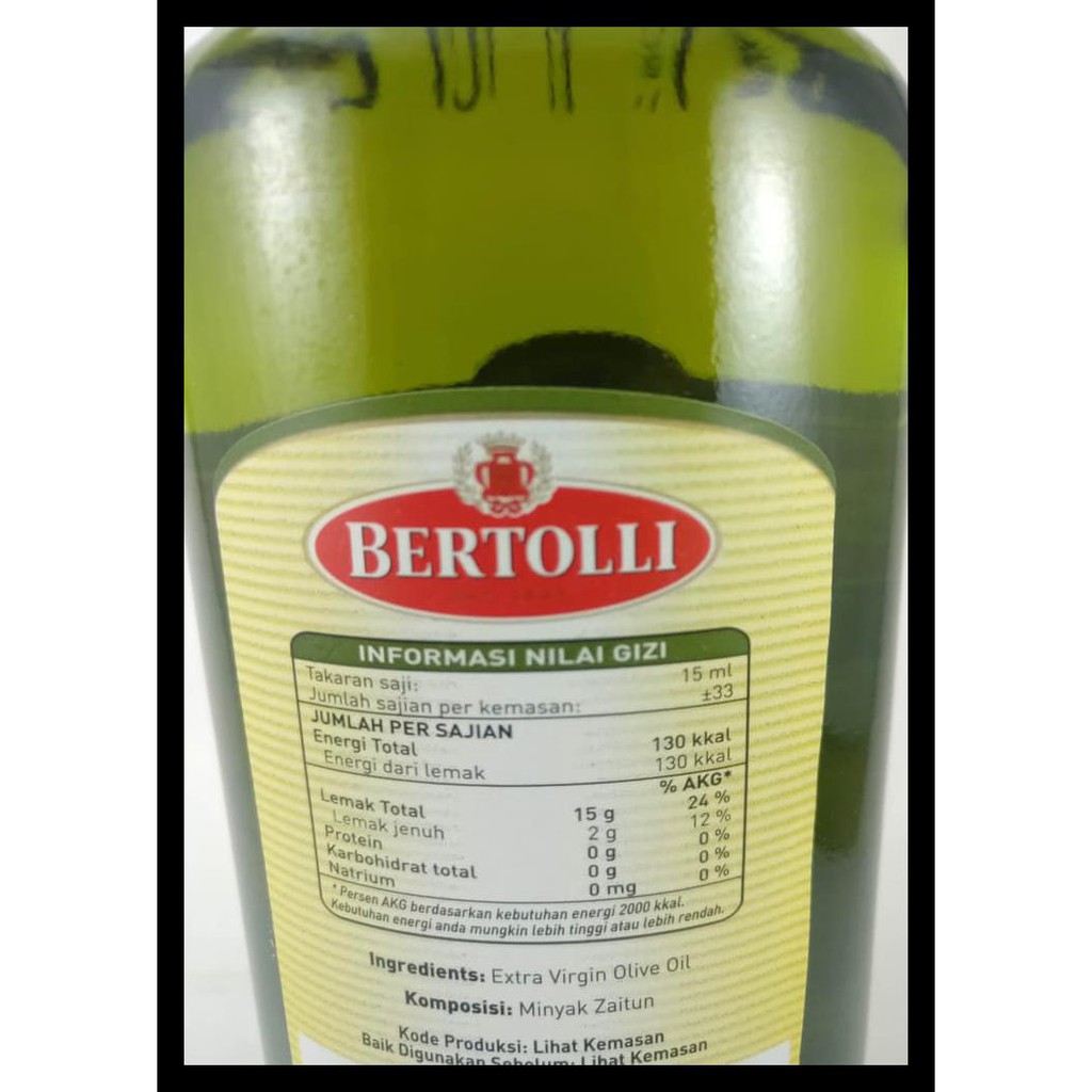 

Bertolli Extra Virgin Olive Oil / Minyak Zaitun Murni 500 Ml Best Sell Termurah