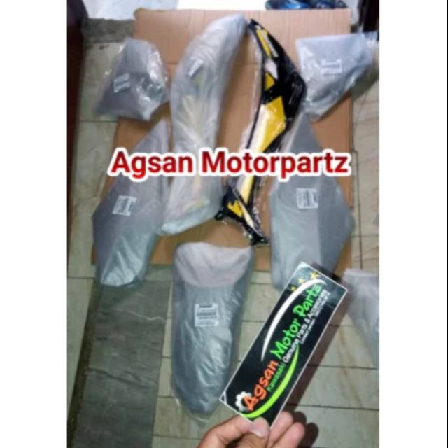 Body set KLX Dtracker new SE 2018 hitam list kuning Original Kawasaki