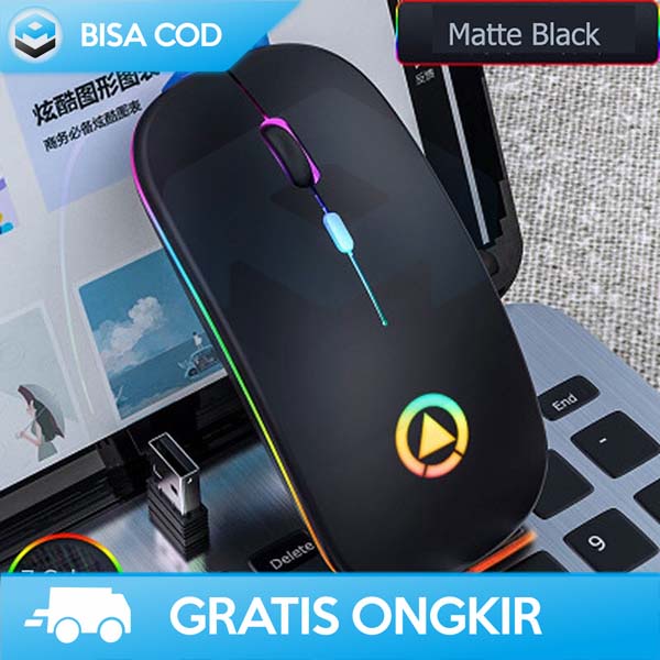 MOUSE SUPER SLIM YINDIAO RECHARGEABLE 2.4 GHZ LED RGB WIRELESS USB A2