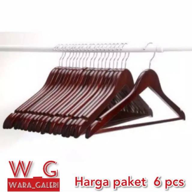 Hanger kayu palang Gantungan  baju  dewasa Display premium 