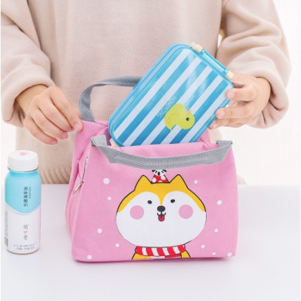 ~ PIYOSHI08 ~ Tas Bekal Karakter Kartun Lucu Kain Lunch Bag Cooler PD25