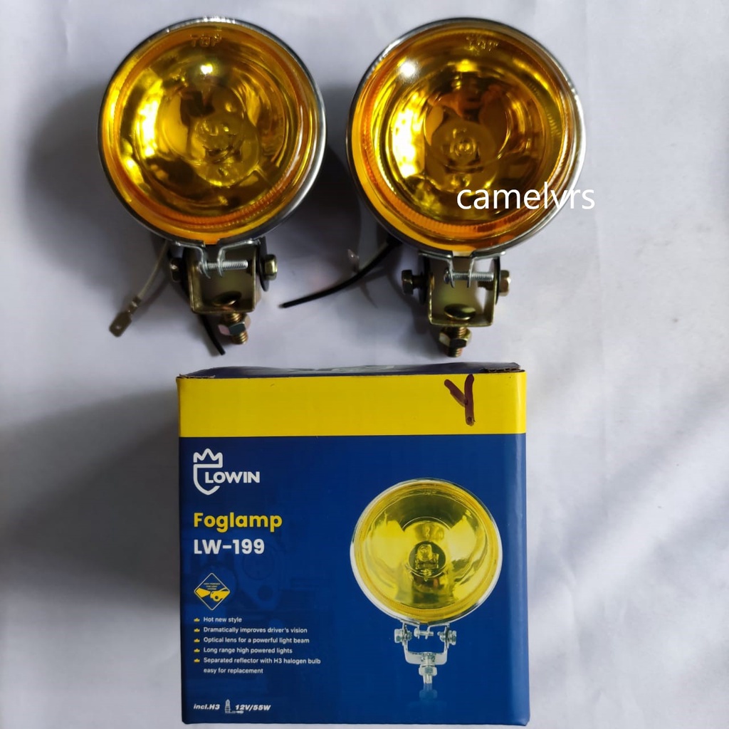 Lampu kabut FogLamp Lampu Tembak H3 bulat 12volt 2pcs putih/kuning