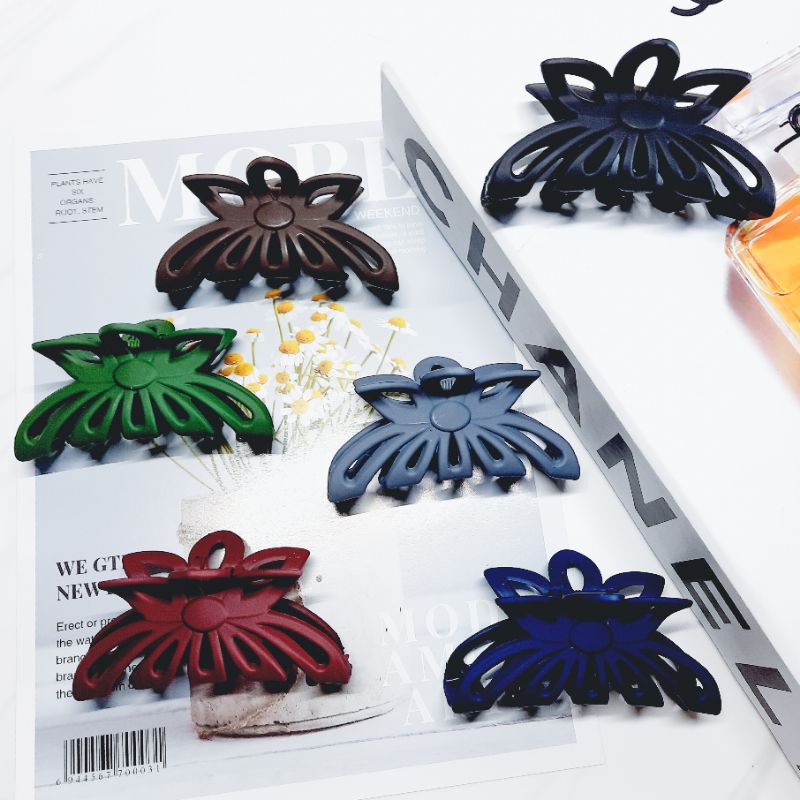 Jepit Korea Doff Premium Motif Bunga Ukuran 6,5 Cm Import Best Seller