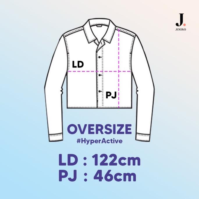 JINISO - Kemeja Crop Denim Oversize HYPER ACTIVE