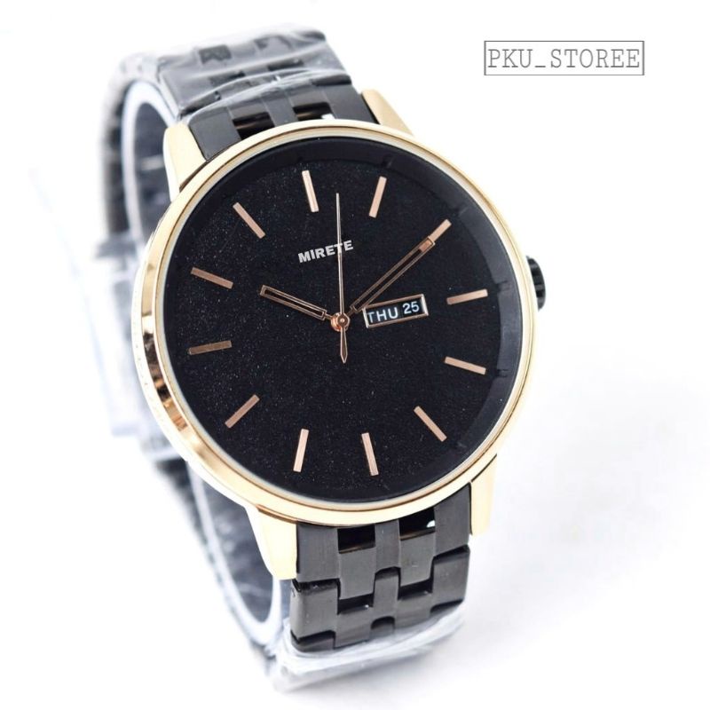 WATER RESISTANT☑️ mirete_6577 fashion pria jam tangan rantai stainlis stel tahan air, jam tangan KASUAL pria