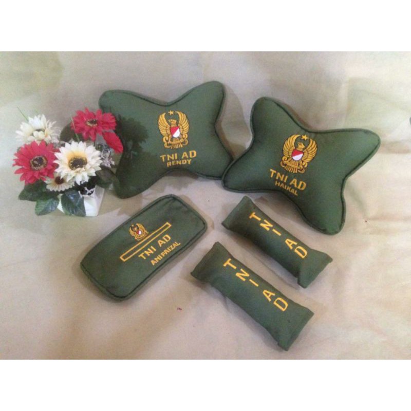car set TNI AD / Bantal mobil TNI ad /Persit/headrest Mobil/aksesoris Tentara Persit