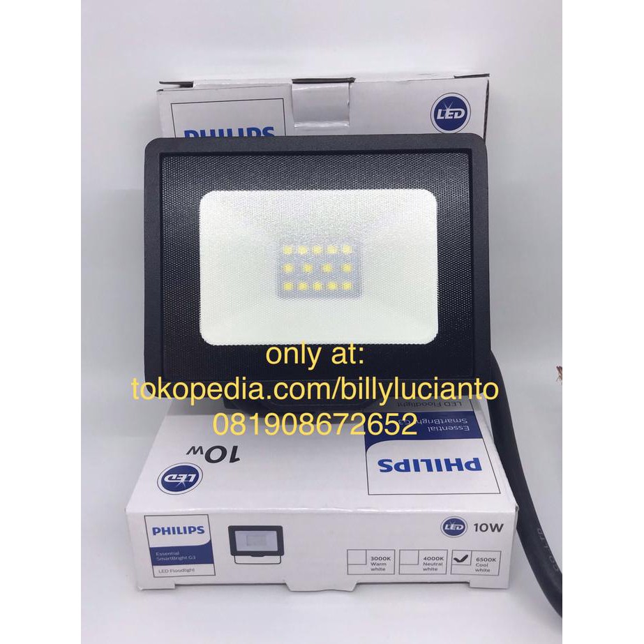 Lampu Philips Led Floodlight Sorot Outdoor Bvp131 - 10 Watt Garansi Exclusive