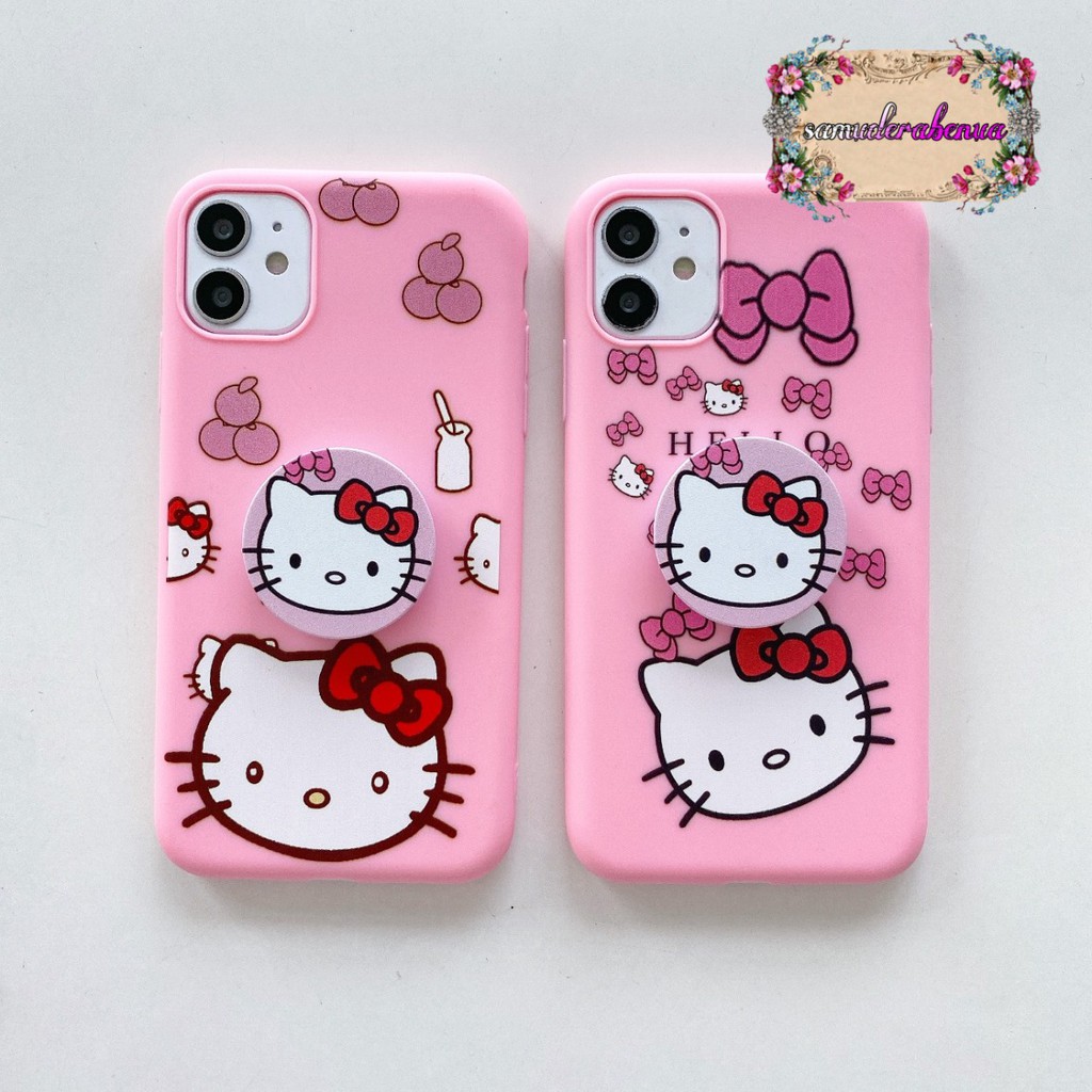 SS267 Softcase Popsocket HELLO KITTY Oppo A1k A37 Neo 9 A71 A83 A39 A57 F7 F5 Youth SB1623