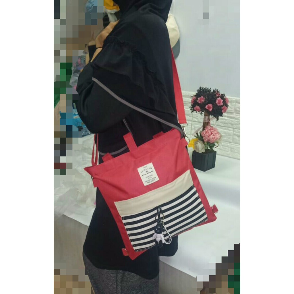 TOTEBAG WANITA RESLETING / TAS TOTE 3D,BISA RANSEL,SLEMPANG,TENTENG KOREA STYLE TB 001