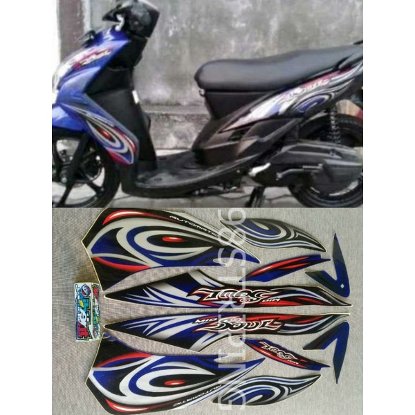 STRIPING MIO SOUL BIRU TAHUN 2008 STIKER LIS STANDAR ORI YAMAHA