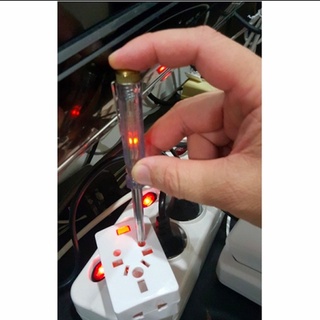 Jual obeng tespen testpen listrik 500v indikator merah | Shopee Indonesia