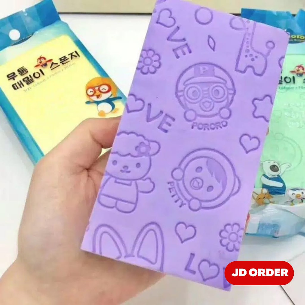 Spons Daki Scrub Sponge Busa Mandi Pengangkat Daki Ori Pororo Korea