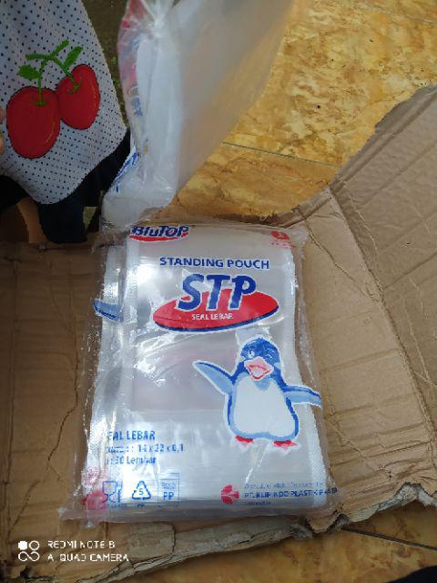 Isi 50pcs Standing Pouch 14x22cm Blutop/stand Pouch/plastik Klip Kemasan Kantong