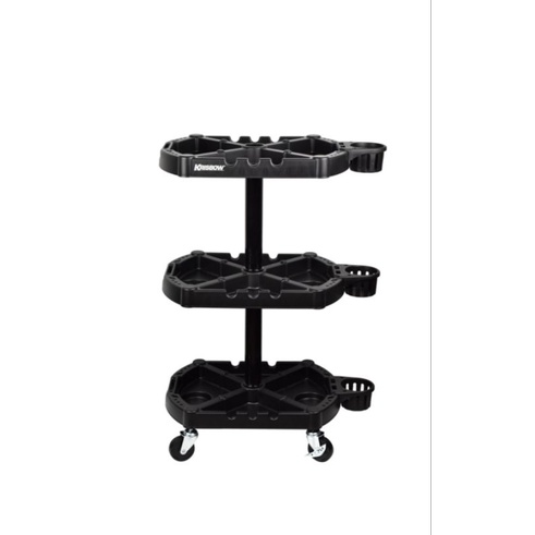 Krisbow rak susun 3 tingkat dengan roda/rak troli/rak bengkel/salon