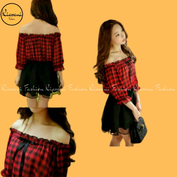 Blus Wanita Model Dan Lengan Warna Polos Bergaya Korea Hem Serut  YW808 Baju Atasan Sabrina 939 - At