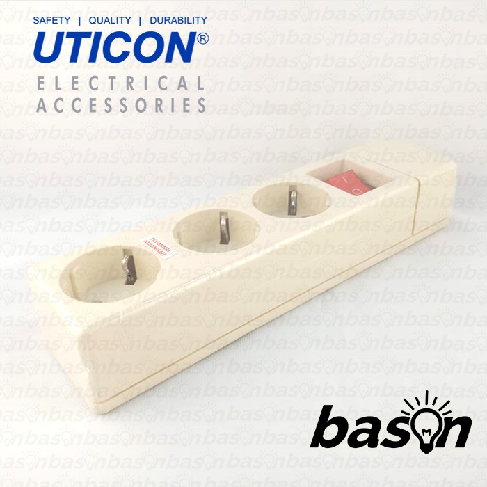 UTICON ST1382NC Multi Outlet - Stop Kontak 3 Lubang - TANPA KABEL