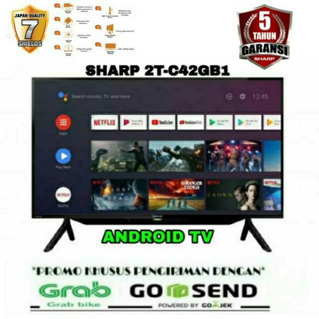 SHARP TV 42 INCH 2T-C42BG1 SMART ANDROID TV NETFLIX YOUTUBE GOOGLE ASISSTAN