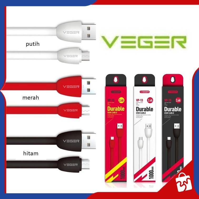 SALE Kabel Data VEGER VP-13 Micro USB - Fast Charging 2.4 A